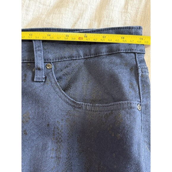 CHICO'S Women's size 3R  16R Dark Wash Denim Black SNAKE SKIN Print Stretch - Picture 11 of 16